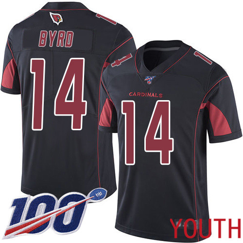 Arizona Cardinals Limited Black Youth Damiere Byrd Jersey NFL Football 14 100th Season Rush Vapor Untouchable